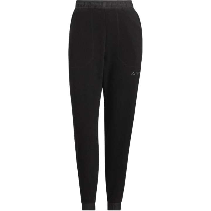 Adidas Adidas Fleece Joggers Solid Color Logo Label Outdoor Thickened And Fleece Lined Elastic Cuff Knitted Sweatpants Women's