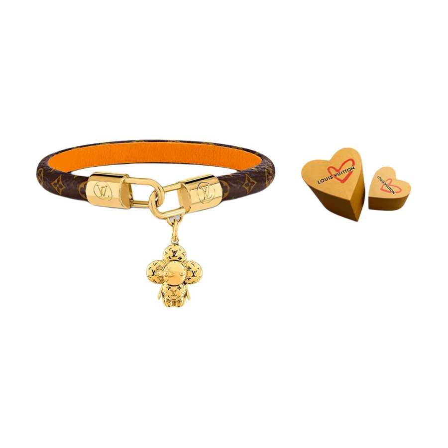 LOUIS VUITTON Canvas, Metal, Calfskin Bangles Women's