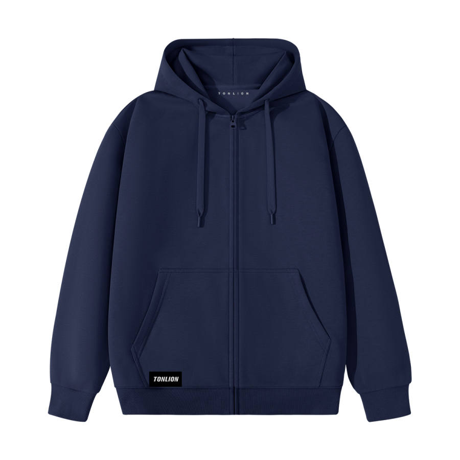 Tonlion Sweatshirts Unisex Hooded Moderate Cardigan