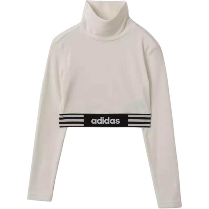Adidas Adidas T Shirts Women's Gray White Turtleneck Moderate Other