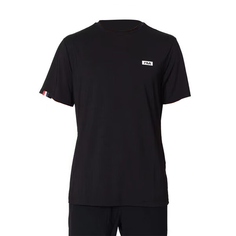 FILA T Shirts Men's Black Crew Neck Moderate