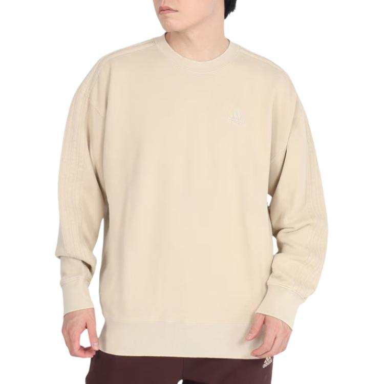 Adidas Adidas Clothing Sweatshirts Men's Beige Crew Neck Thickened