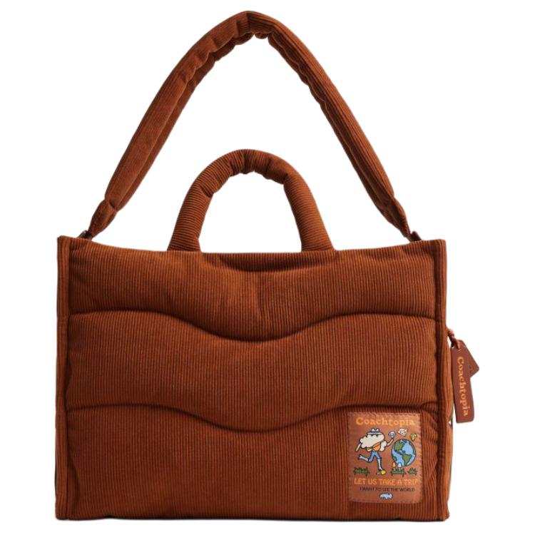 Coachtopia Fabric Tote Bag, Shopping Bag, Handbag Large Women's Brown