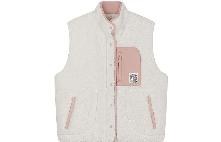Teenie Weenie Vests Women's Ivory White Stand Collar Moderate Other
