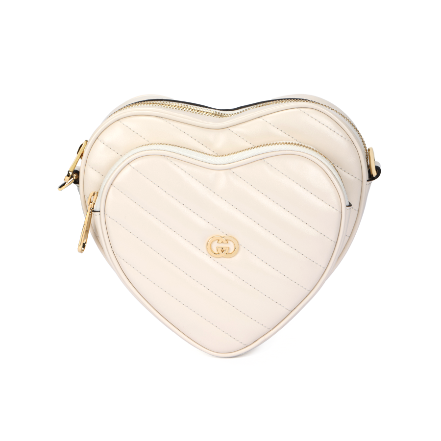 GUCCI Leather Crossbody Bag, Shoulder Bag Women's White