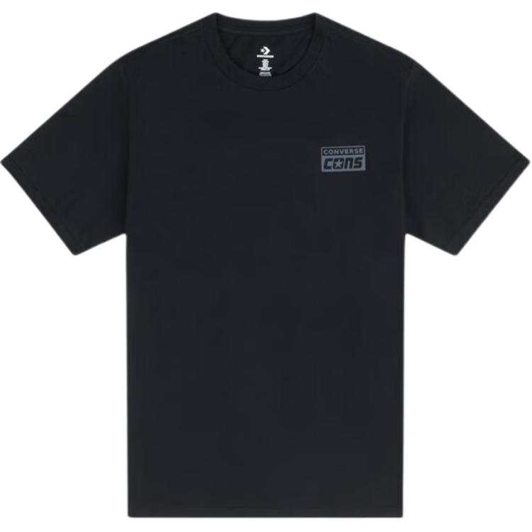 Converse Converse T Shirts Men's Black Crew Neck Moderate