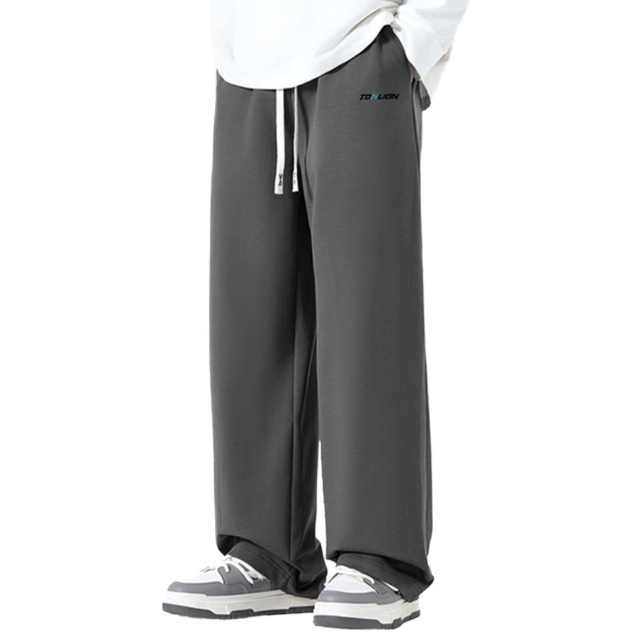 Tonlion Casual Pants Unisex Moderate Straight Fit Pants