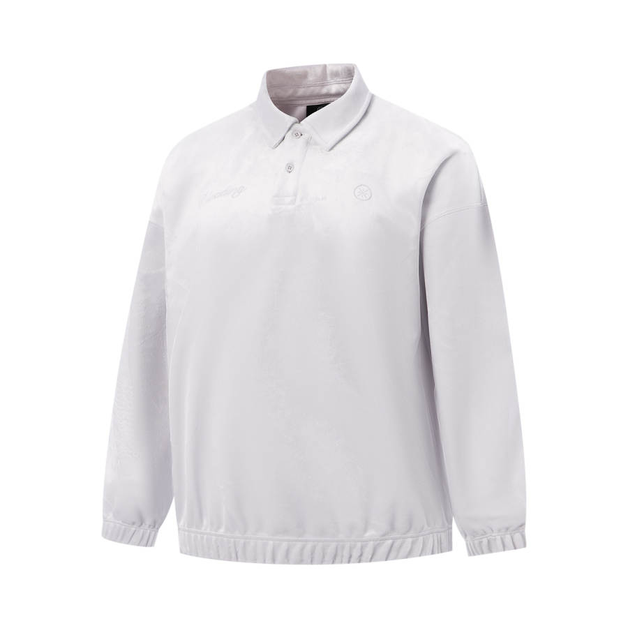 Li-Ning Li Ning Sweatshirts Men's Moon Gray Lapel Moderate Regular