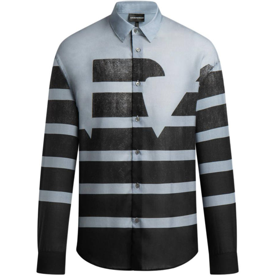 EMPORIO ARMANI Shirt Men's Blue Black