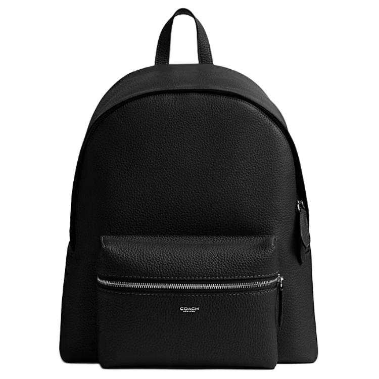 COACH COACH Ridge Pebbled Leather Backpack Large Unisex Black