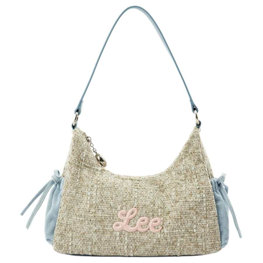 Lee Fabric Shoulder Bag Women's Beige Cyan