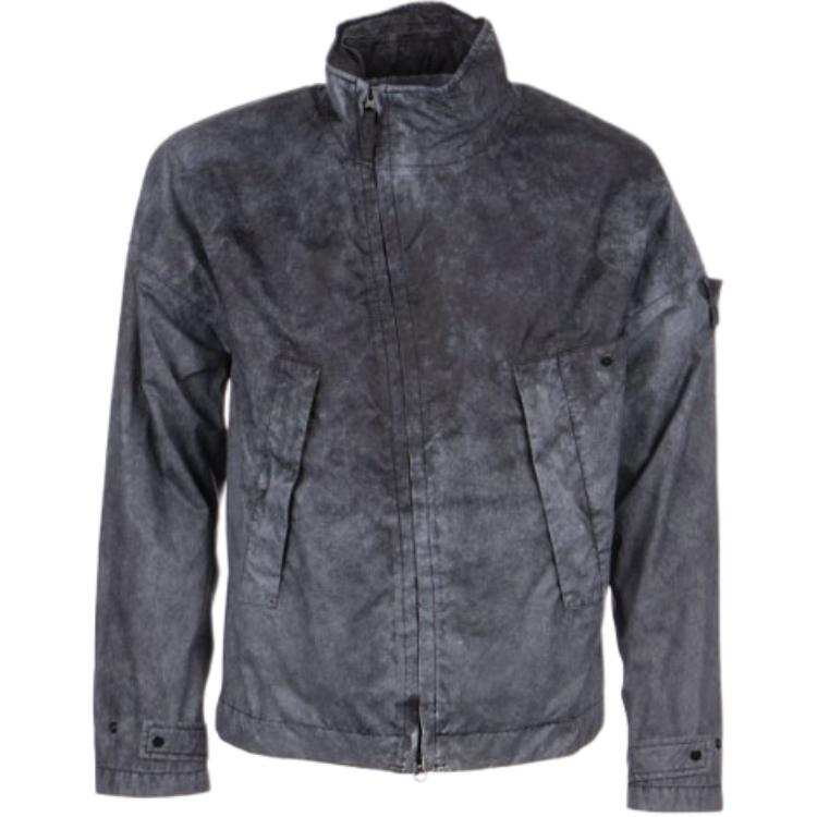 STONE ISLAND Jackets Men's Gray Stand Collar Moderate Straight Fit