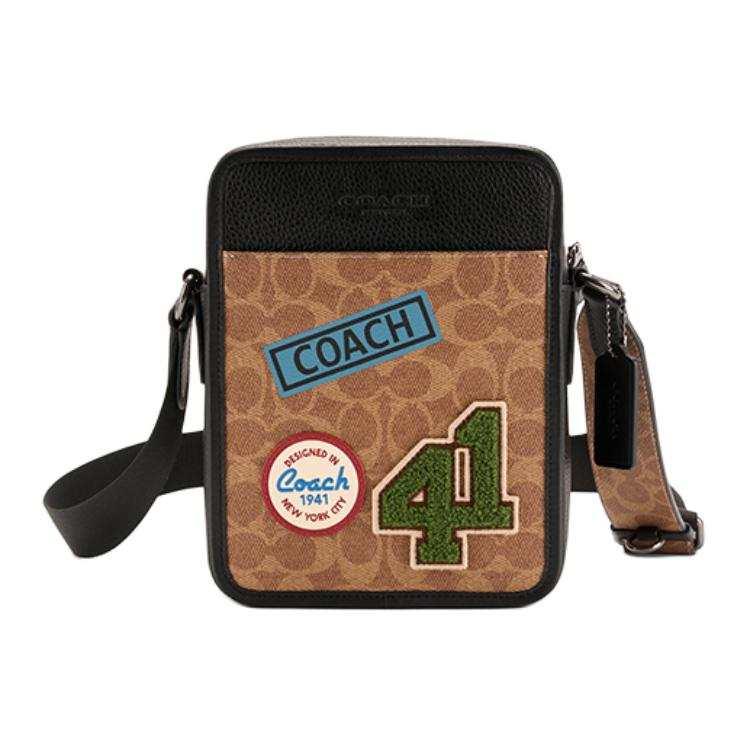 COACH Sullivan Coated Canvas Crossbody Bag, Shoulder Bag Mini Men's Light Umber