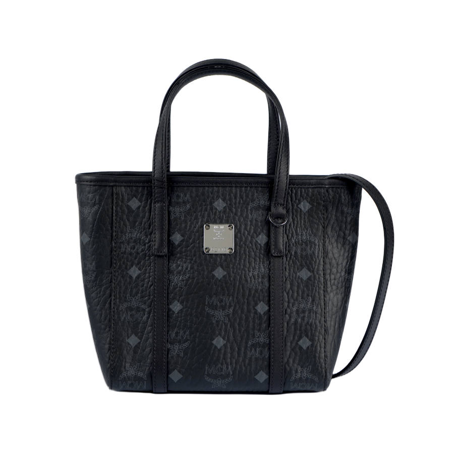 MCM Toni Coated Canvas With Nappa Leather One Shoulder Handbag Mini Women's Black