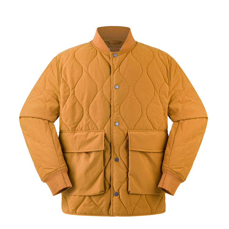 Timberland Puffer Jackets Men's Wheat Collarless Thickened
