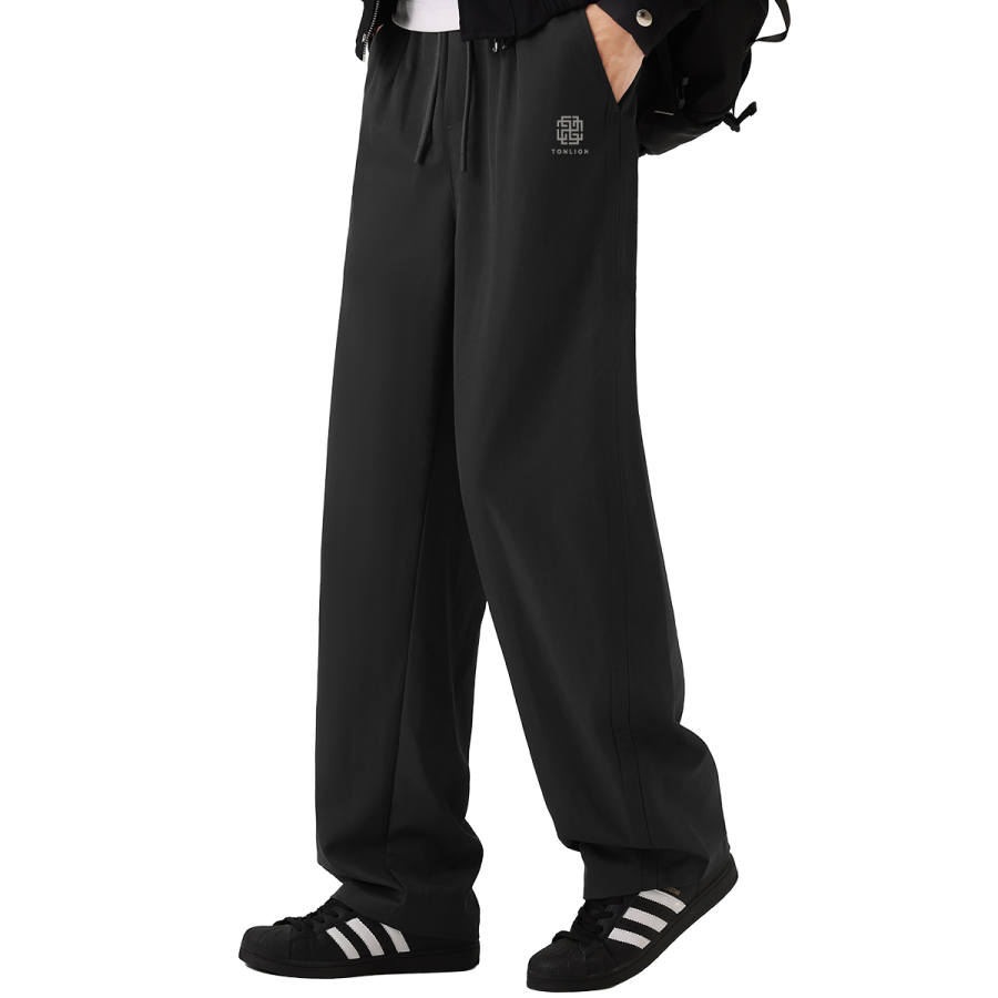 Tonlion Casual Pants Unisex Moderate Straight Fit Pants