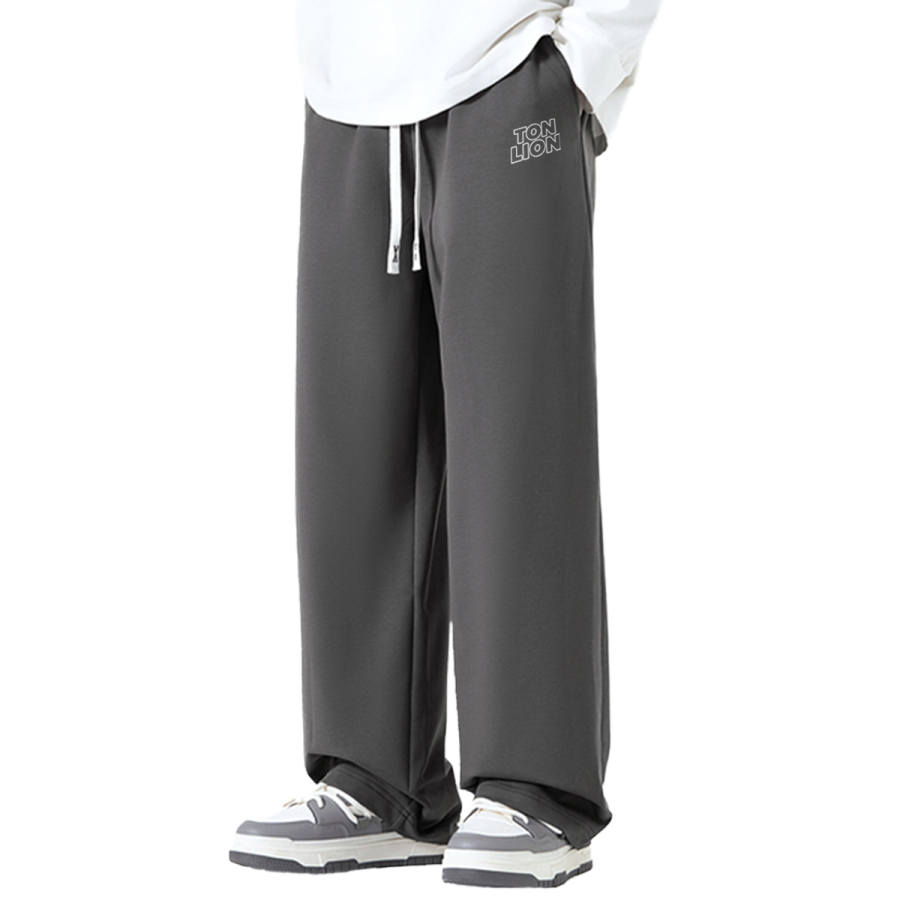 Tonlion Casual Pants Unisex Moderate Straight Fit Pants