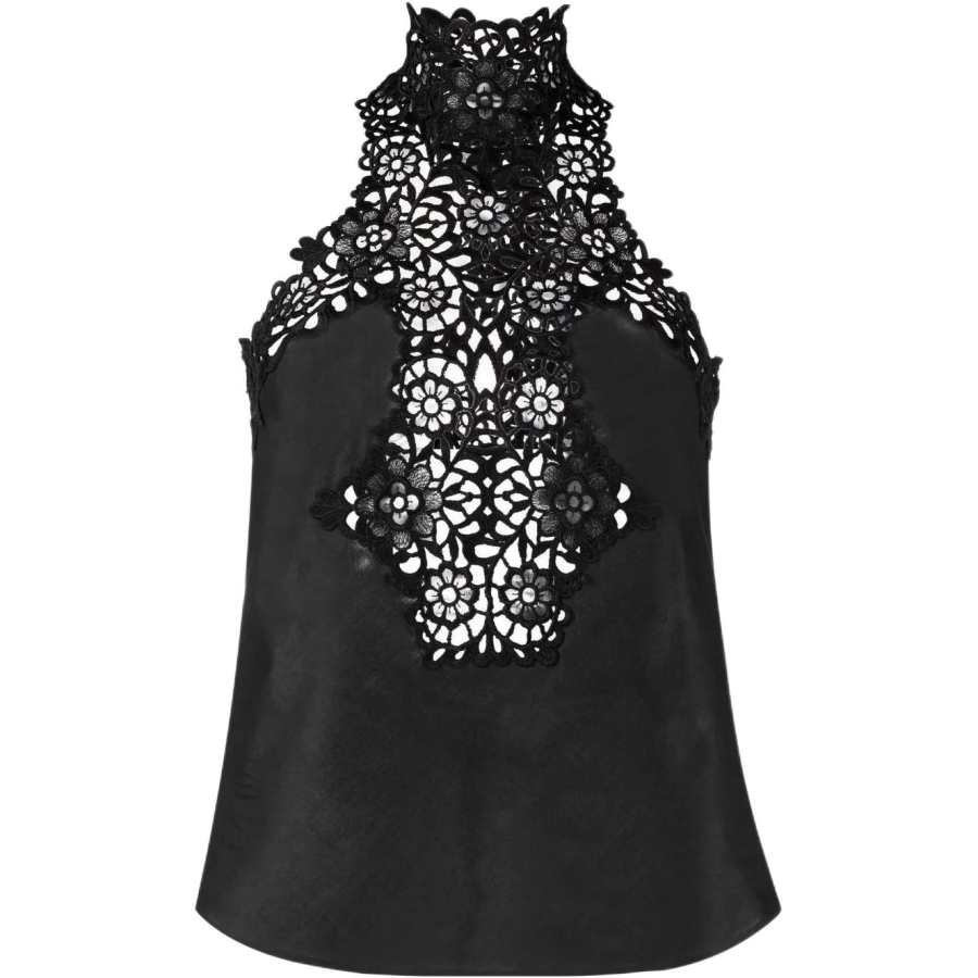 ERMANNO SCERVINO Tank Tops Women's Black Stand Collar Moderate