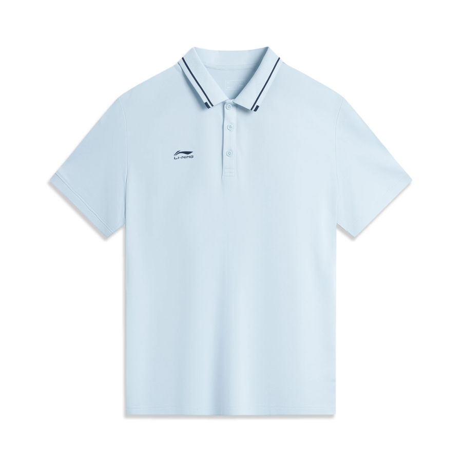 Li-Ning Li Ning Polo Shirts Men's Folk Blue Polo Collar Moderate Straight Fit