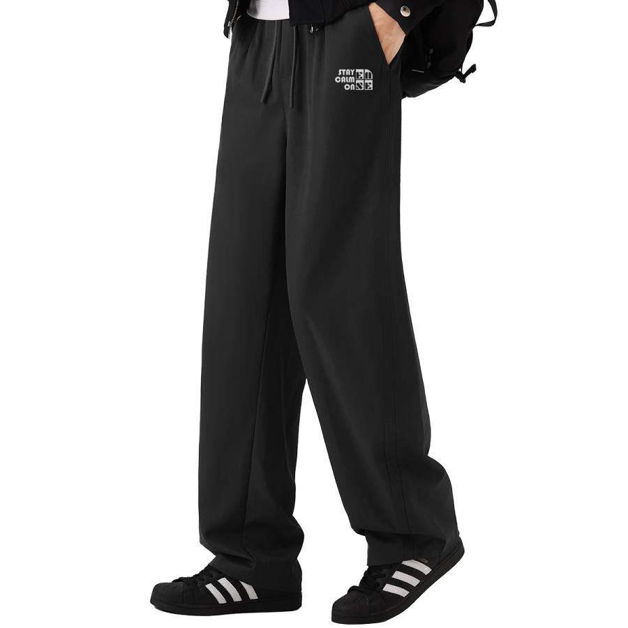 Tonlion Casual Pants Unisex Moderate Straight Fit Pants