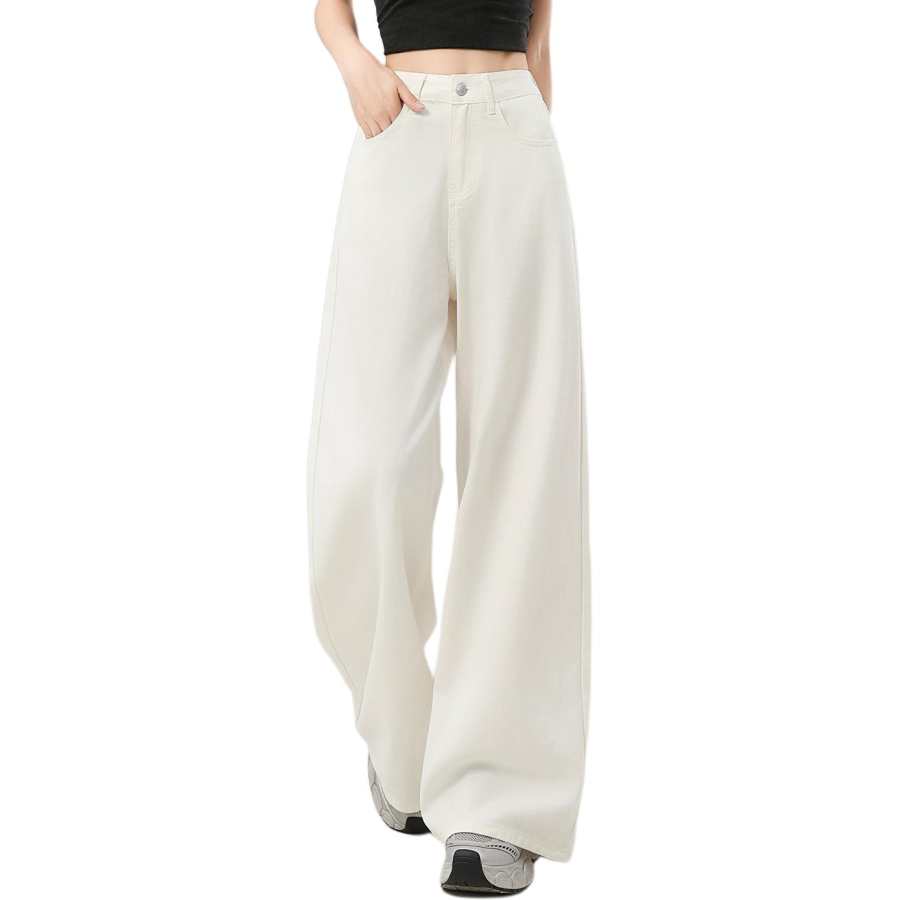 BALENO Jeans Women's White Thin Wide Leg Pants