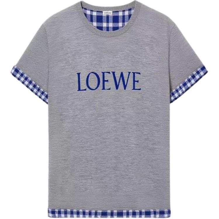 LOEWE T Shirts Men's Gray Crew Neck Moderate Straight Fit