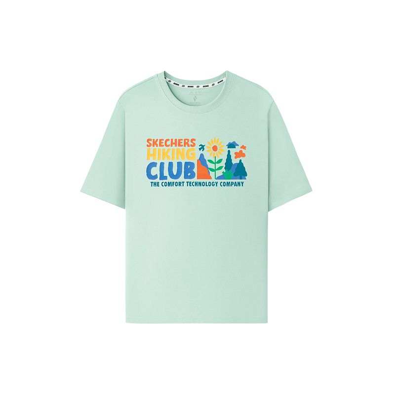 Skechers T Shirts Unisex Outdoor 4 06B8 Crew Neck Straight Fit