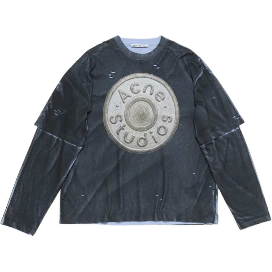 Acne Studios Acne Studios Logo print Distressed T shirt
