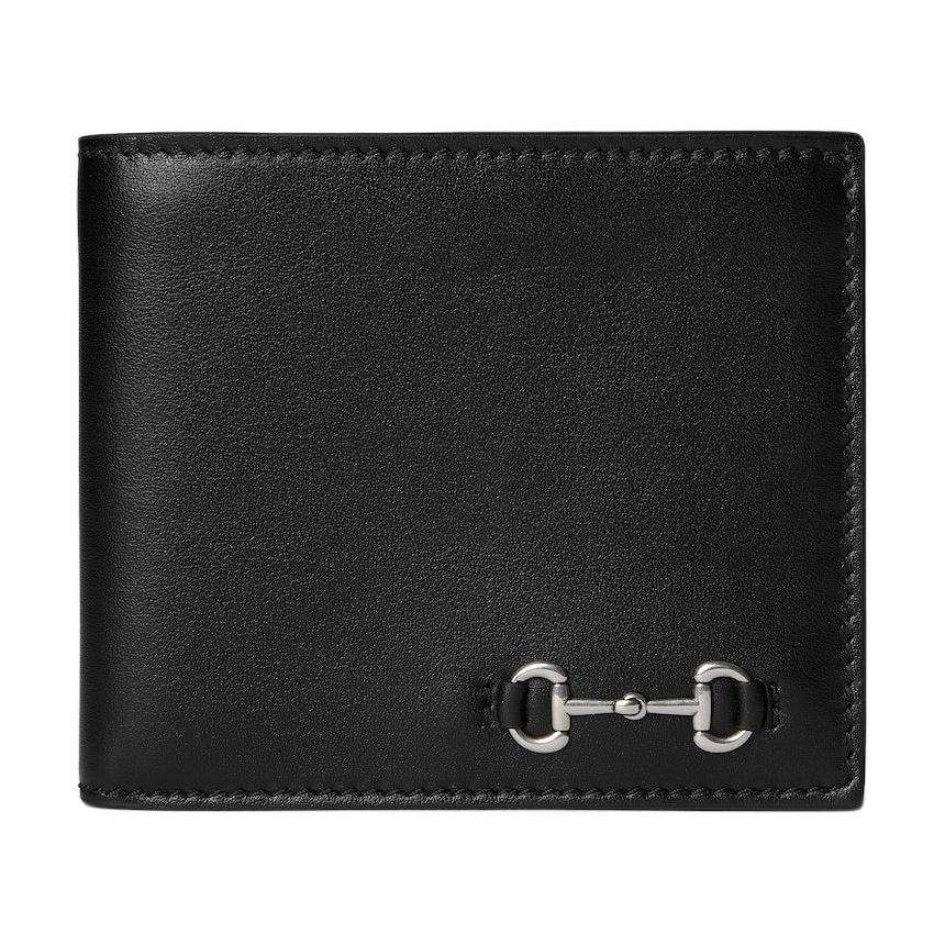 GUCCI Horsebit Leather Wallet Men's Black