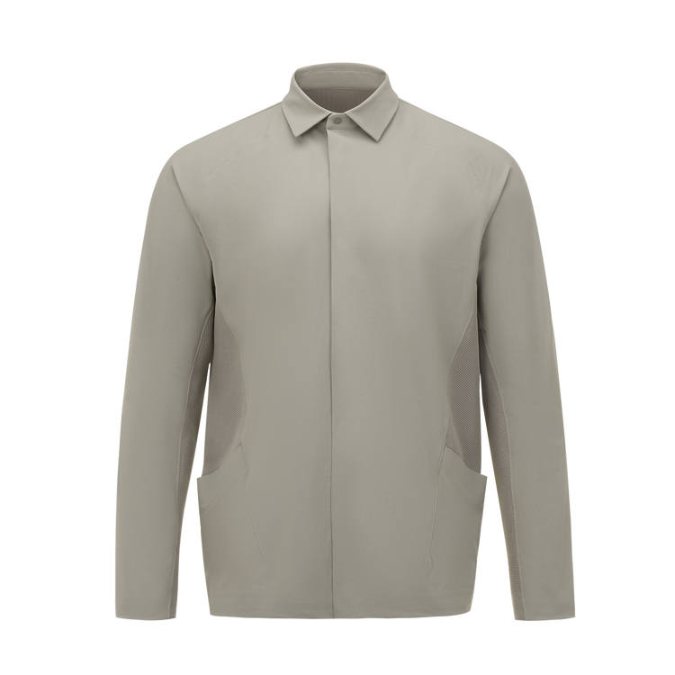 DESCENTE Urban Commute Knit Patchwork Design Water Repellent Men's Shirt Men's
