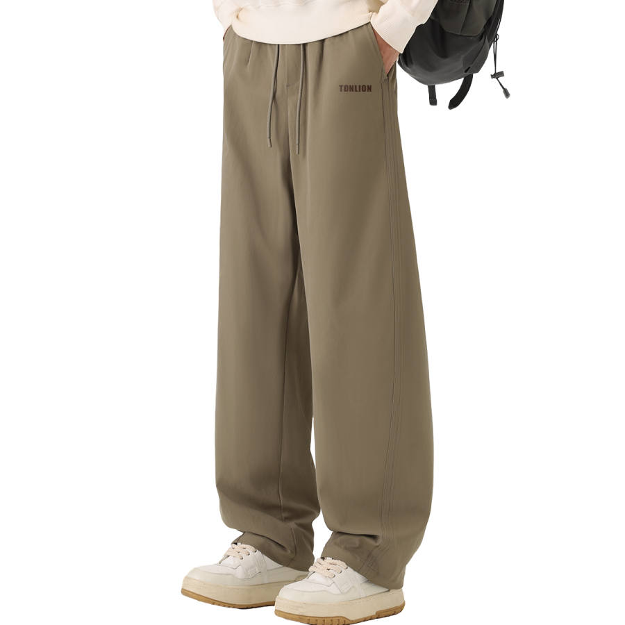 Tonlion Casual Pants Unisex Moderate Straight Fit Pants