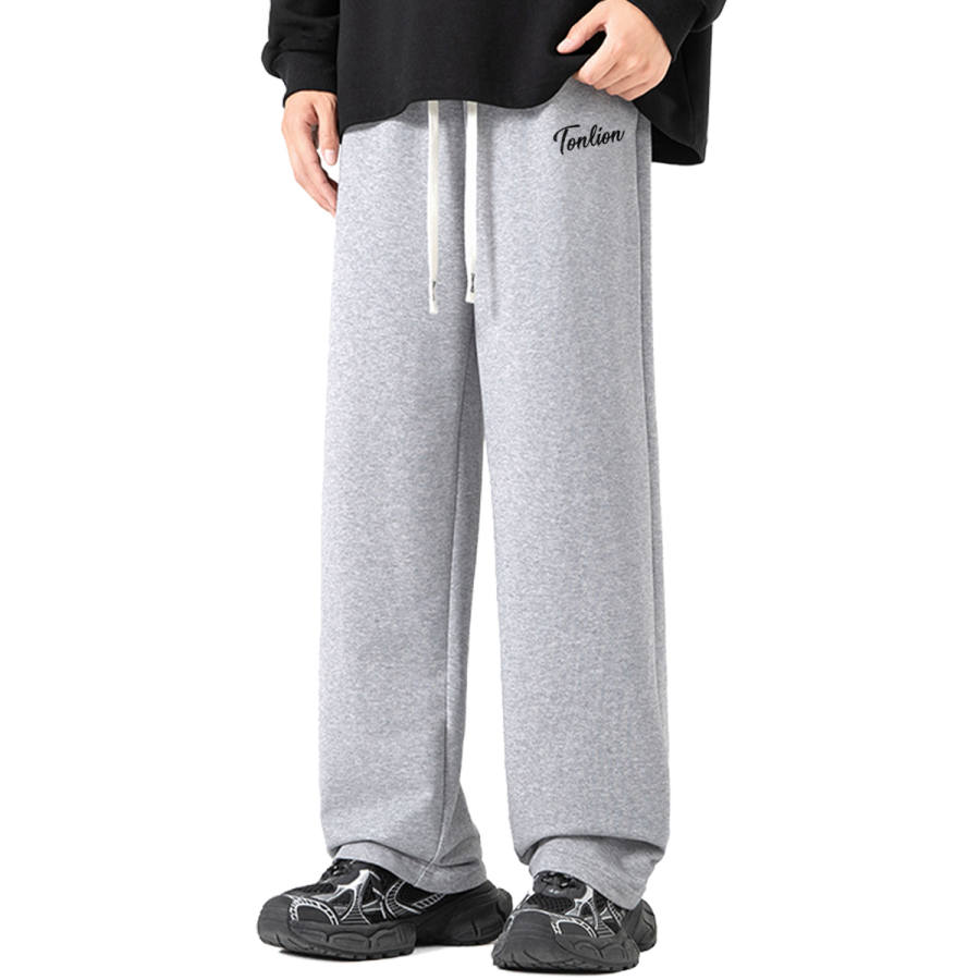 Tonlion Casual Pants Unisex Moderate Straight Fit Pants