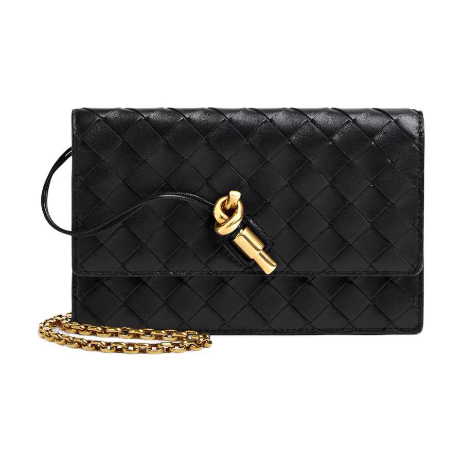 Bottega Veneta Intrecciato Sheepskin Wallet Women's Black