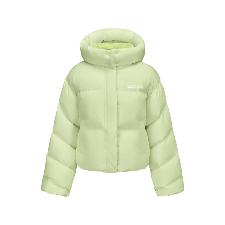 Skechers Down Jackets Women's Lime Cream Green/014J Hooded
