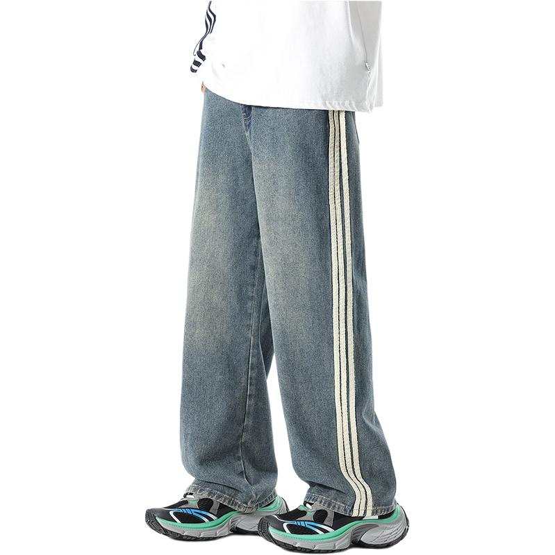 Tonlion Jeans Unisex Vintage Blue Moderate Wide Leg Pants