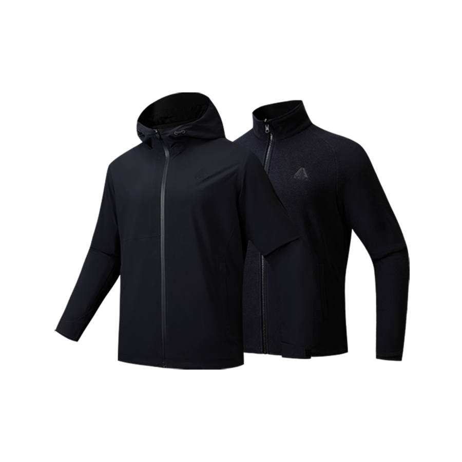 ANTA Anta Waterproof And Windproof To Keep Warm Windbreaker Jacket Men's Two Piece Set Basic Black