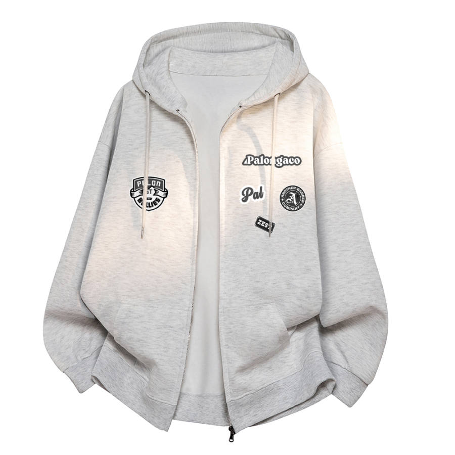 PAL ONGACO Sweatshirts Unisex Hooded Moderate Cardigan