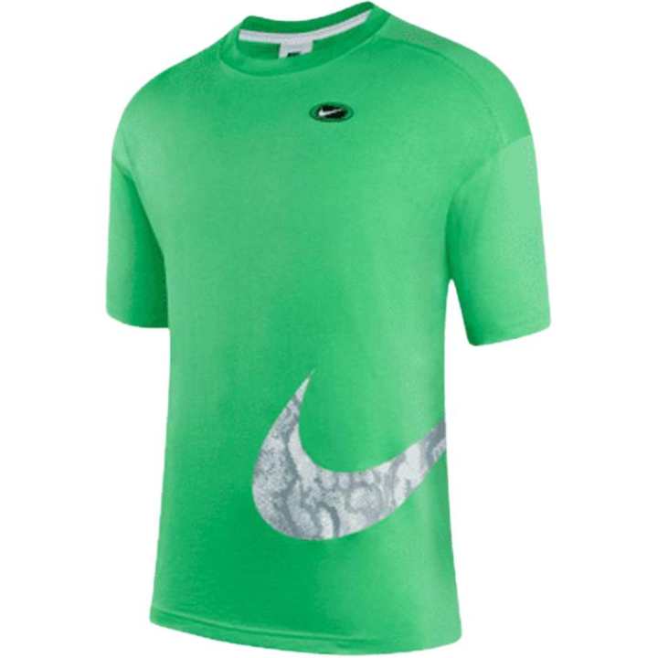 Nike Nike T Shirts Women's Green Crew Neck Moderate Straight Fit