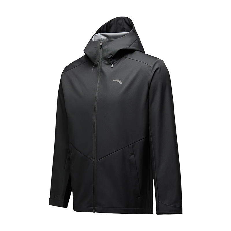 Anta Sports Trench Coat Breathable And Quick Dry Woven Thin Coat Men's Basic Black