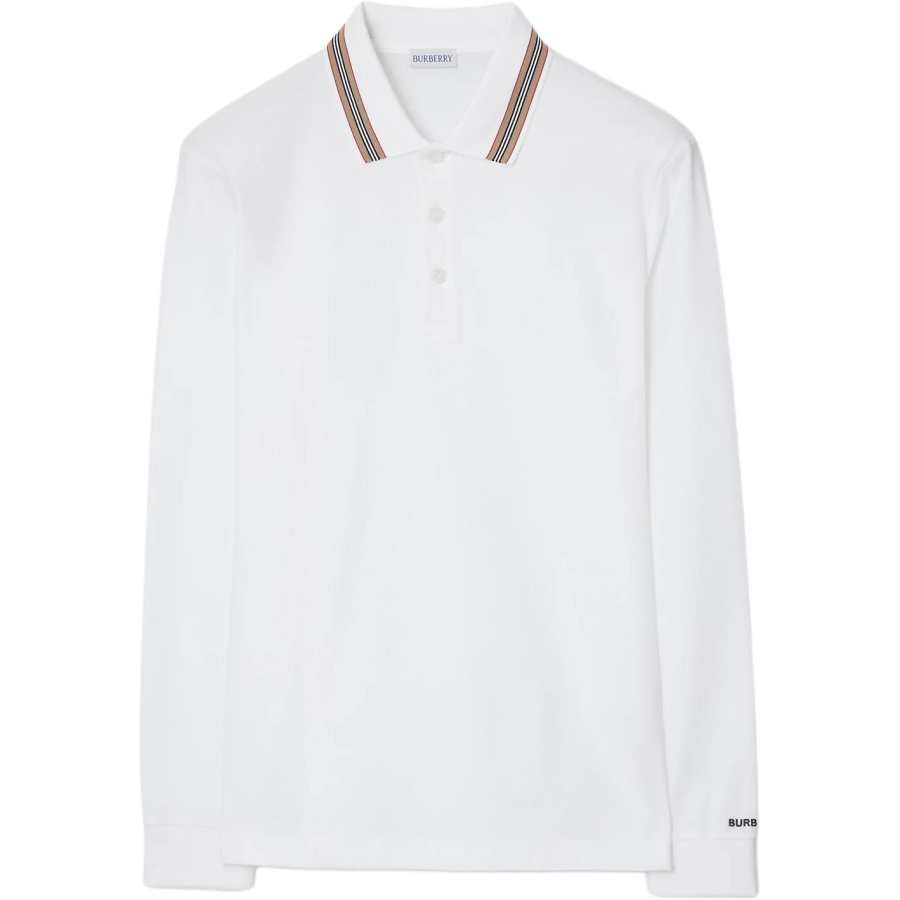 Burberry Polo Shirts Men's White Polo Collar Moderate