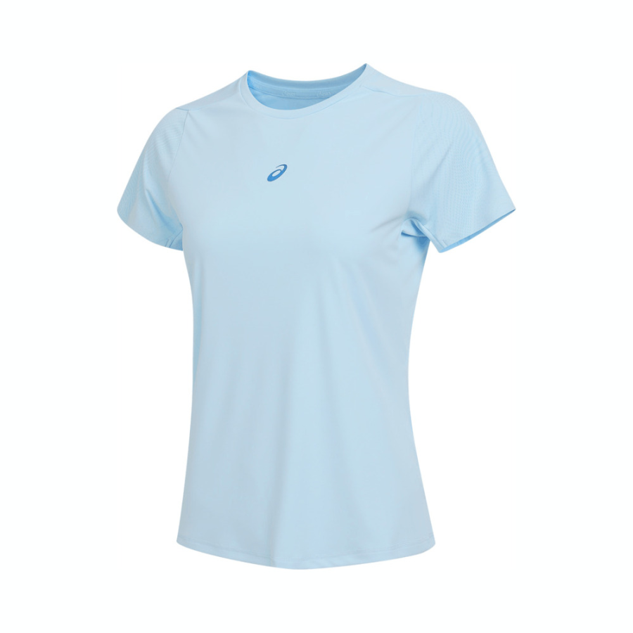 ASICS D.FRESH T Shirts Women's Blue Crew Neck Moderate