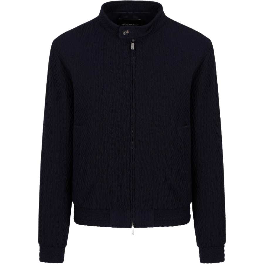 EMPORIO ARMANI Blouson In 3D effect Virgin wool Stretch Jersey Knit