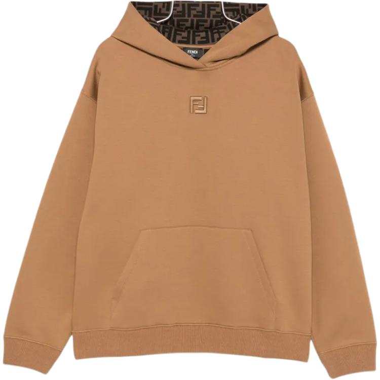 Fendi Ff Embroidered Long Sleeved Hoodie