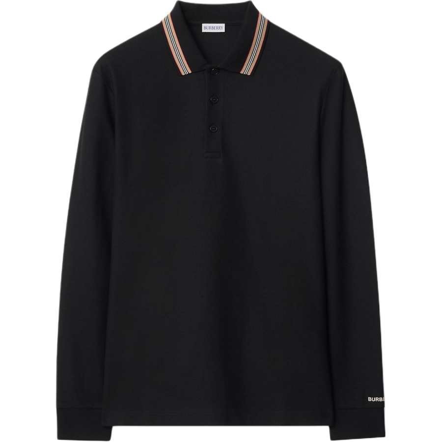 Burberry Polo Shirts Men's Black Polo Collar Moderate