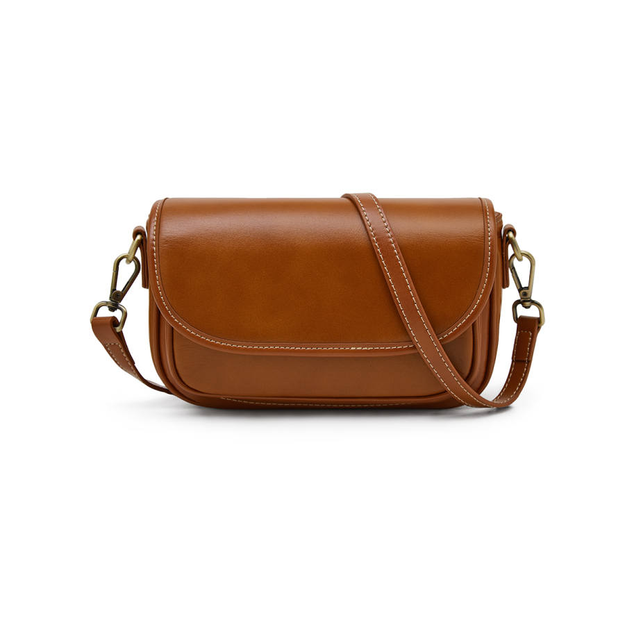 LAORENTOU Cow Leather Shoulder Bag Women's Black/Ecru/Yellow