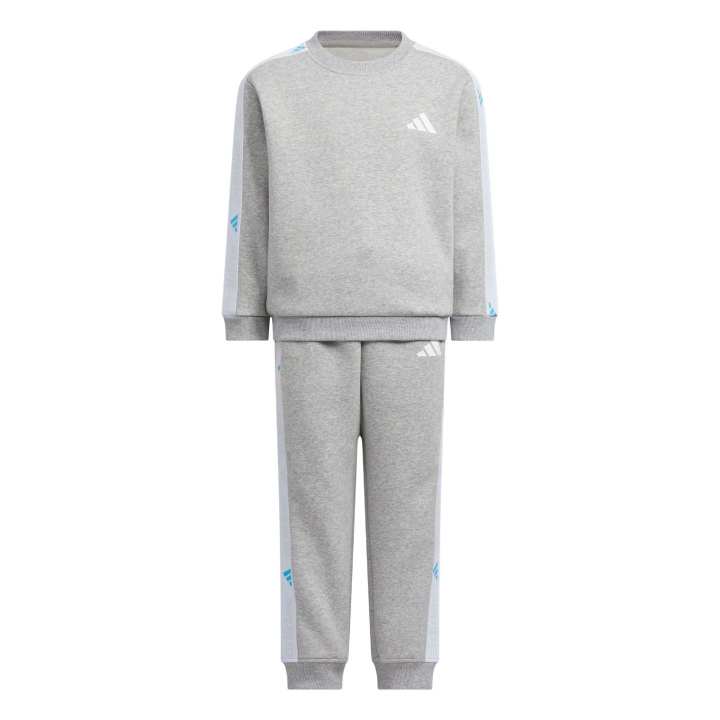 Adidas Adidas Casual Sportswear Fleece Lined Crew Neck Pullover Long Sleeved Sweatshirt With Elastic Cuff And Lace Up Pants