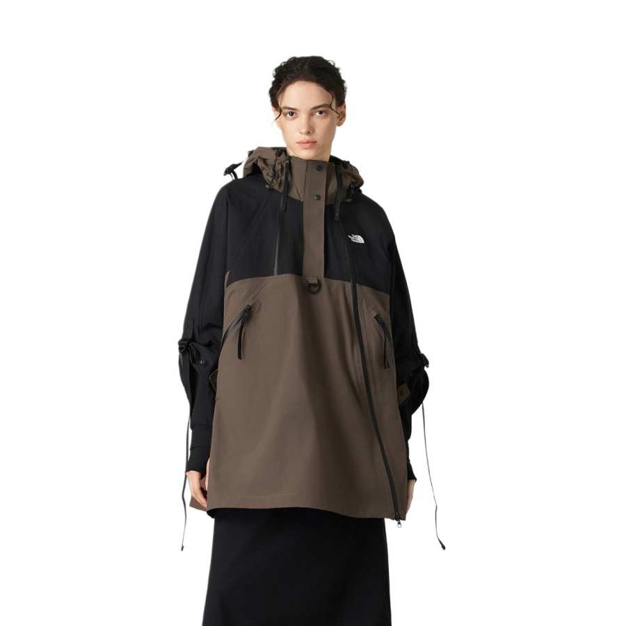 The North Face panelled-design hooded cape coat