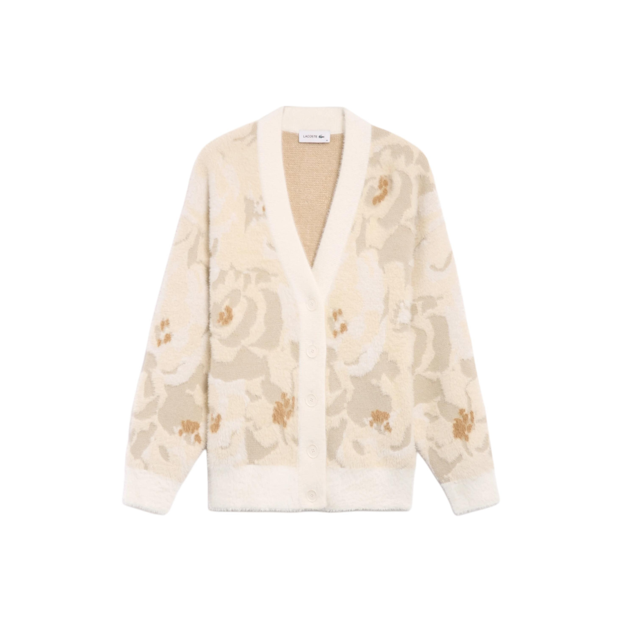 LACOSTE Floral-jacquard Cardigan