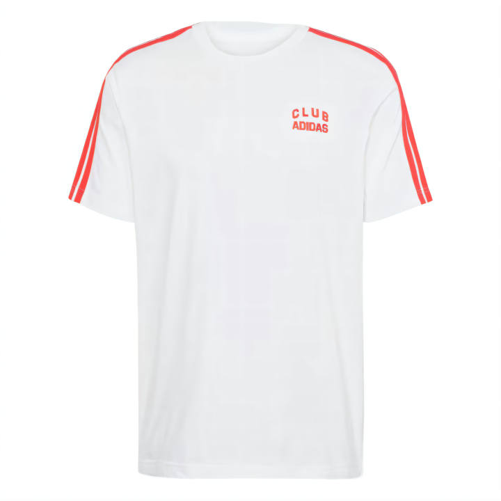 Adidas Adidas T Shirts Men's White Crew Neck Moderate Straight Fit