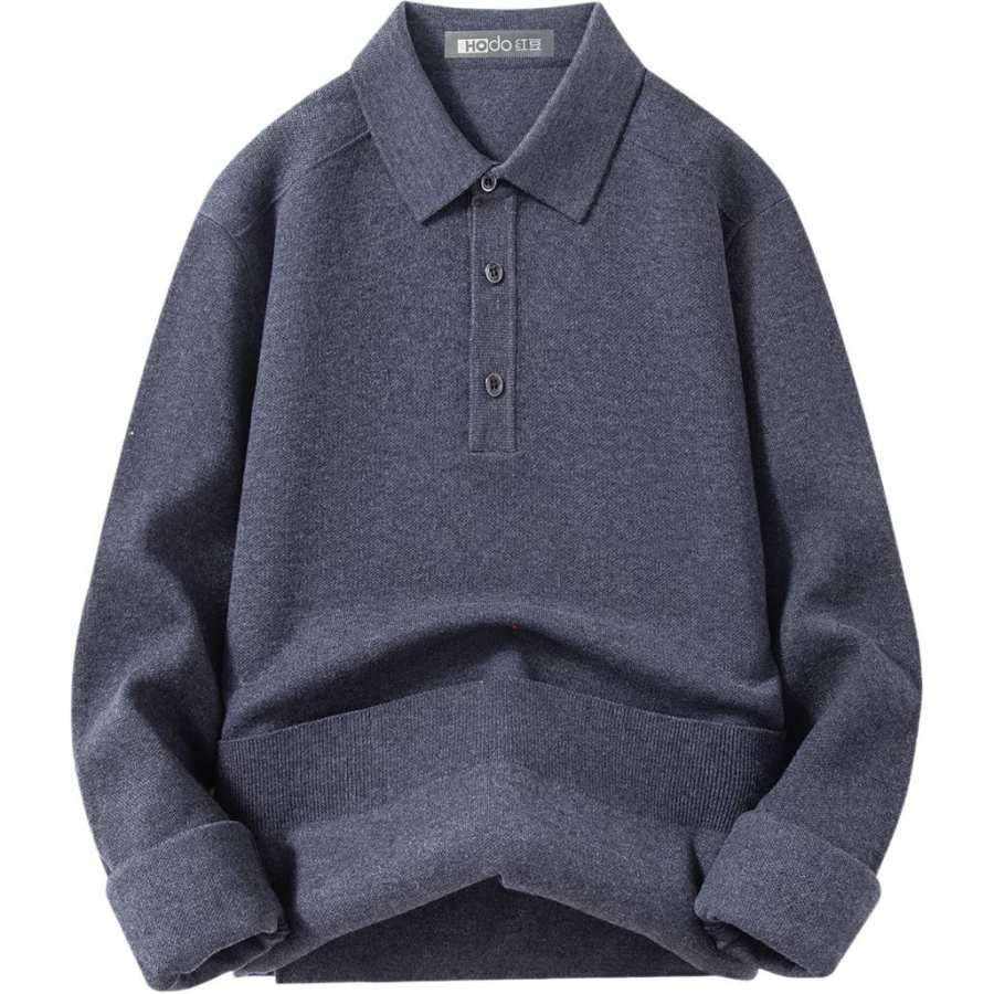 Hodo Sweaters Men's Lapel Thickened And Fleece Lined Other